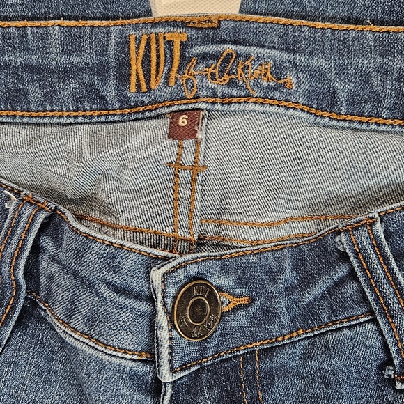 Kut from the Kloth Jeans Womens 6 Blue Denim Distressed Dark Wash Casual Pants - Picture 4 of 9